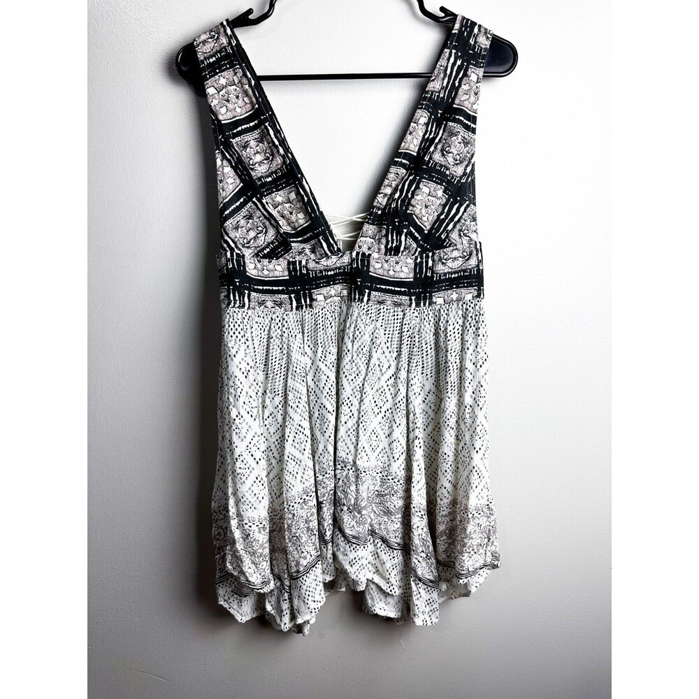 Free People Printed Cotton Noyale Heat Wave Summer Tunic Dress XS